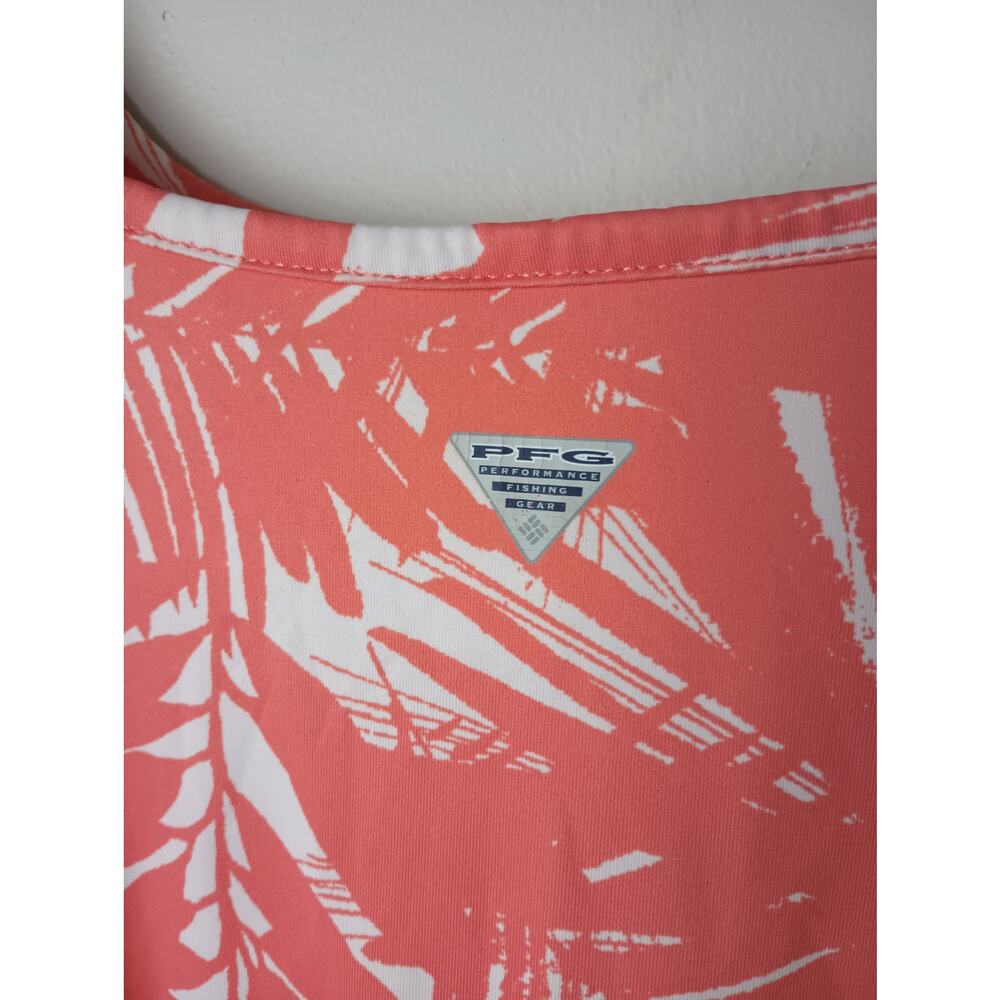 Columbia Omni Freeze Cooling Dress Sleeveless Leaf Print Pink Mini Medium - Picture 6 of 6